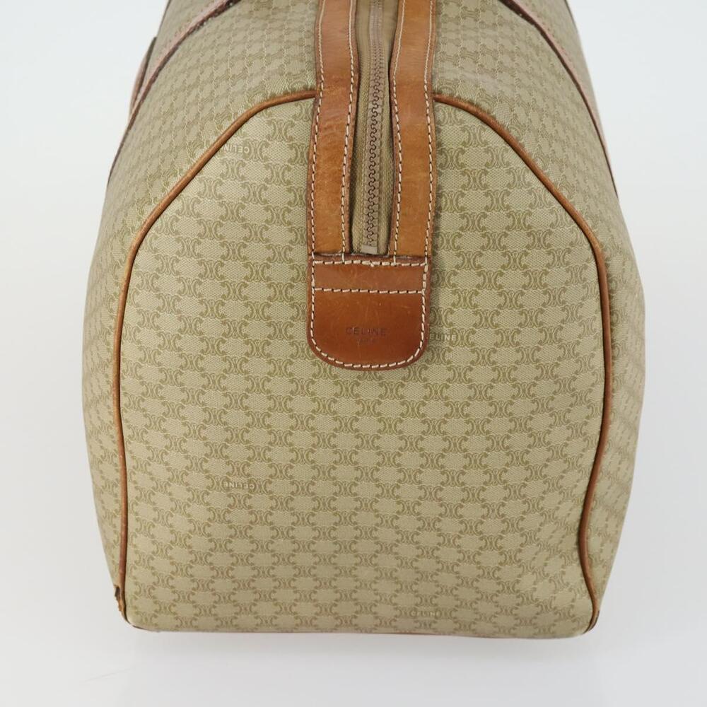 CELINE Macadam Canvas Boston Bag PVC Beige Gold Auth ki6249 - Picture 3 of 16